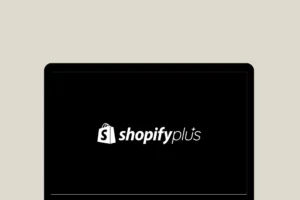 Black screen shows the white Shopify Plus logo - Shopify Plus Alternatives