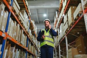 A man in a safety vest - Supply Chain Order Management