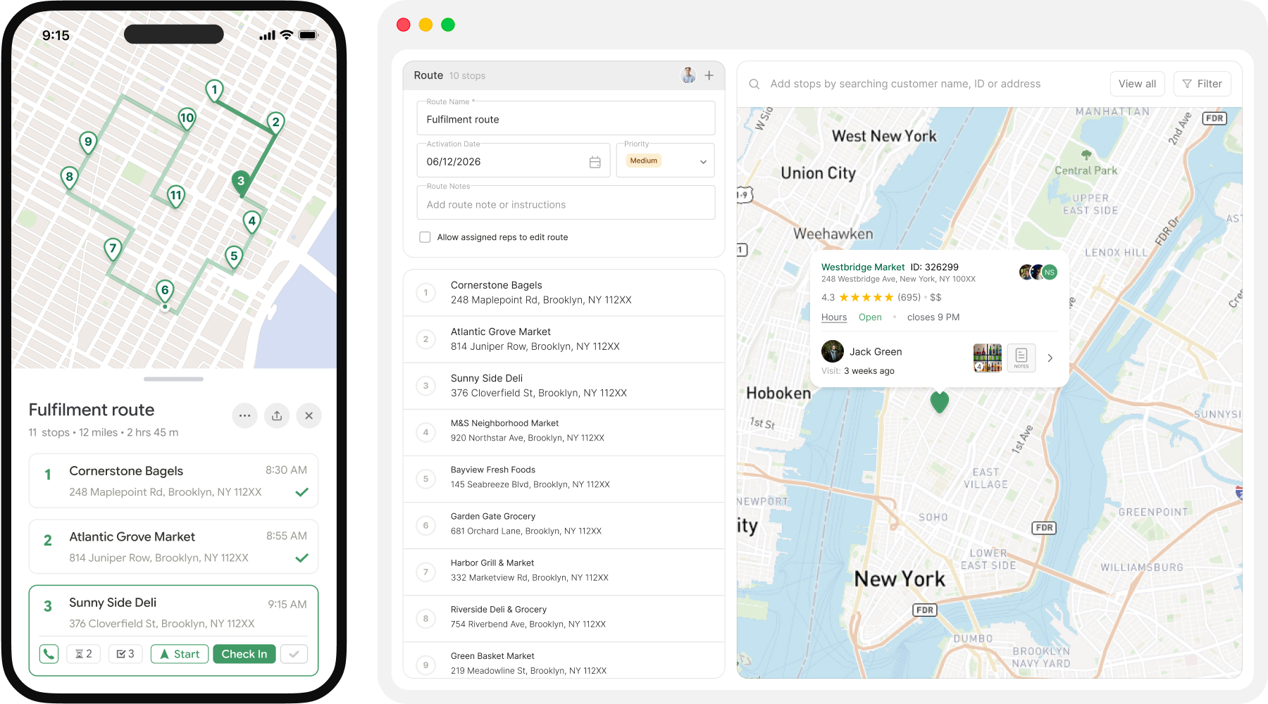 SimplyDepo route management workflow